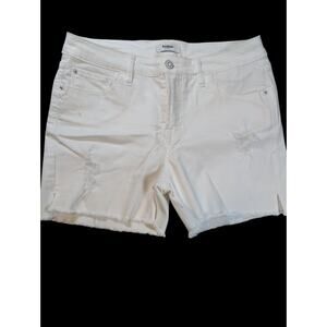 Kensie Denim Shorts Women's 6 Mid Rise Distressed Coastal Beach White Y2K